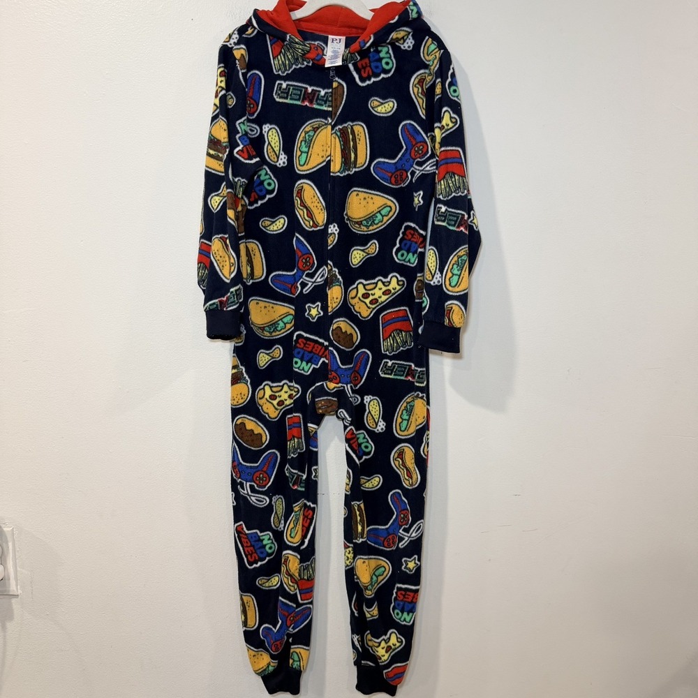 Boys One Piece Pajamas size M 7/8 Brand Children's Place - Fast Food Graphics